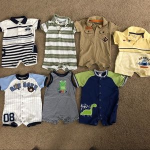 Bundle of Boys Shorts Rompers Size 3-6 Months